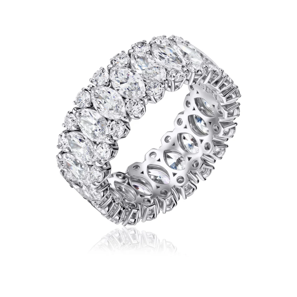 Full Eternity Lab Diamond Ring Marquise & Round