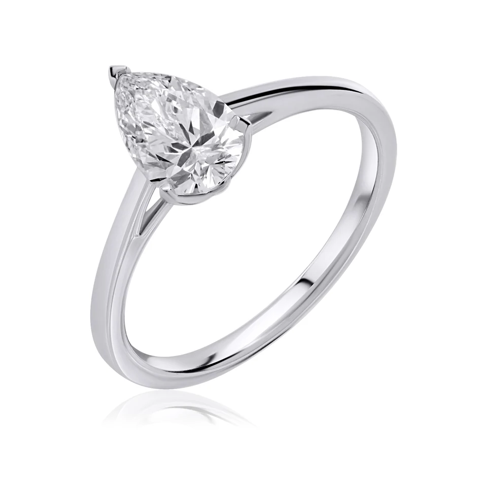 Solitaire Lab Diamond Ring Pear