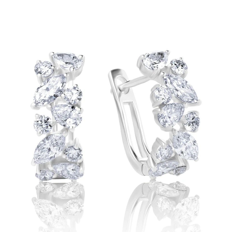 Leverback Lab Diamond Earrings Multi-Shape