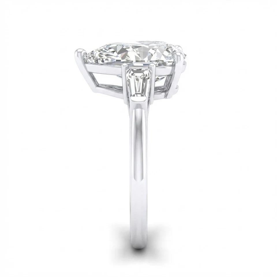 Three-stone Pear Diamond Ring