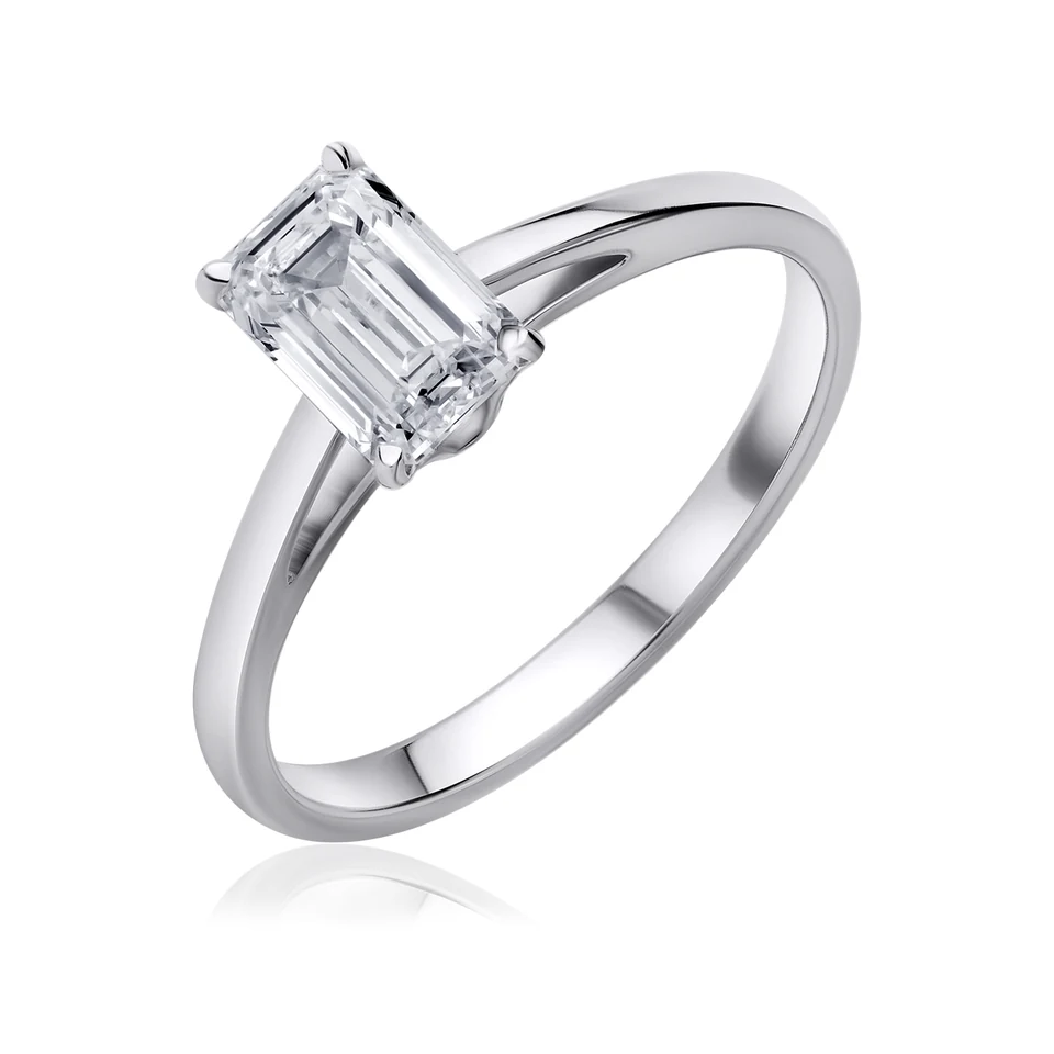 Solitaire Lab Diamond Ring Emerald