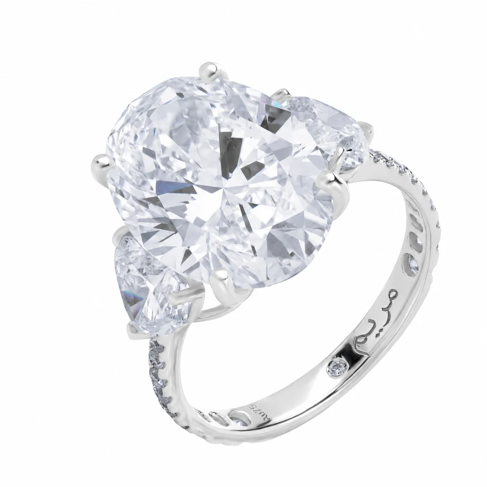 Oval & heart diamond ring
