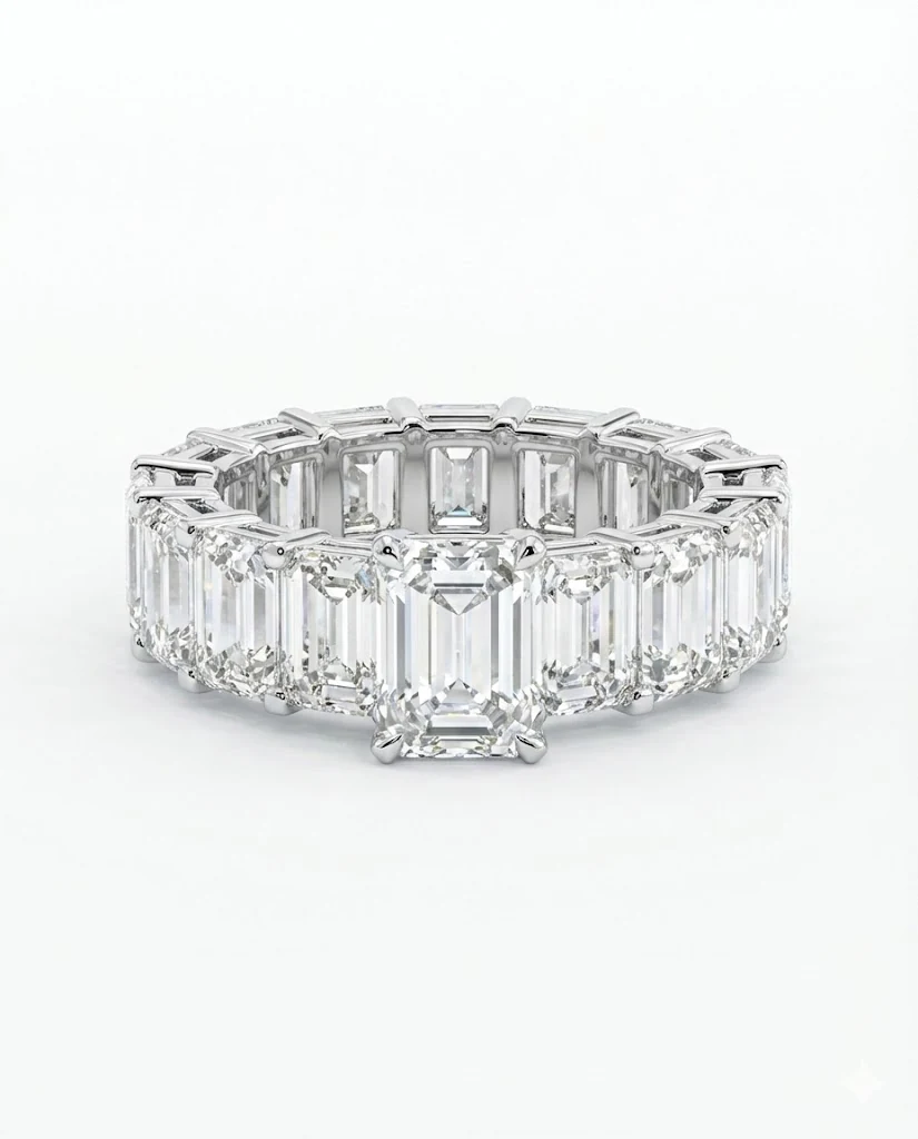 Emerald Cut Eternity Diamond Band