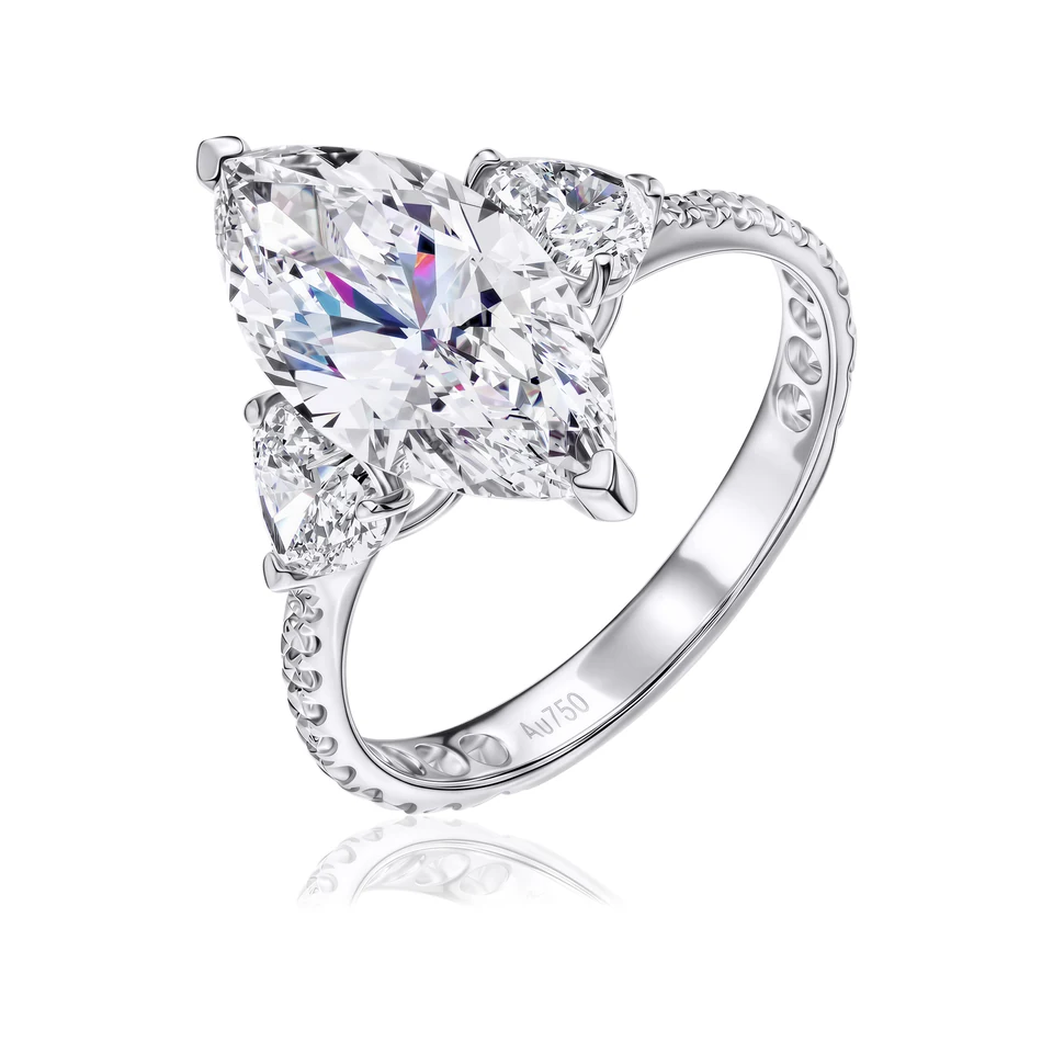 Marquise & heart diamond ring