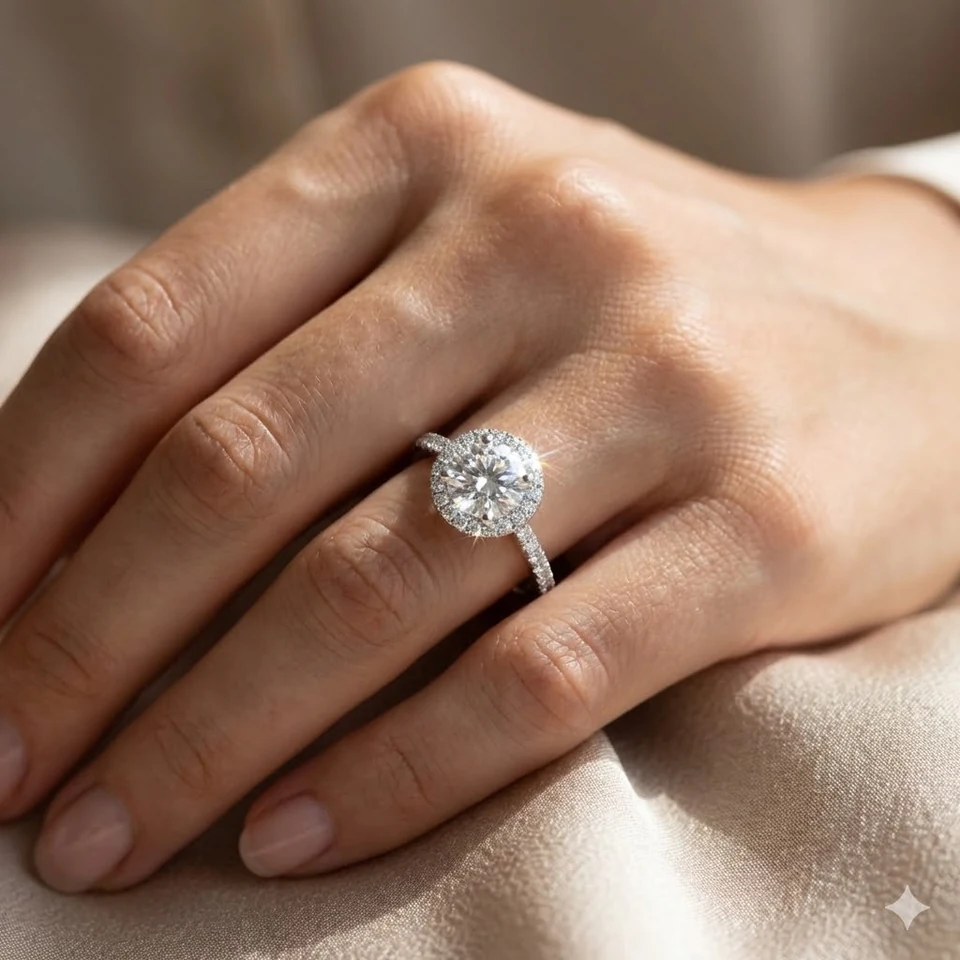 Halo Diamond Engagement Ring