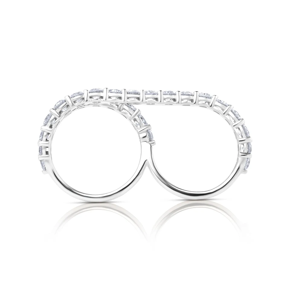 Two Finger Lab Diamond Ring Round