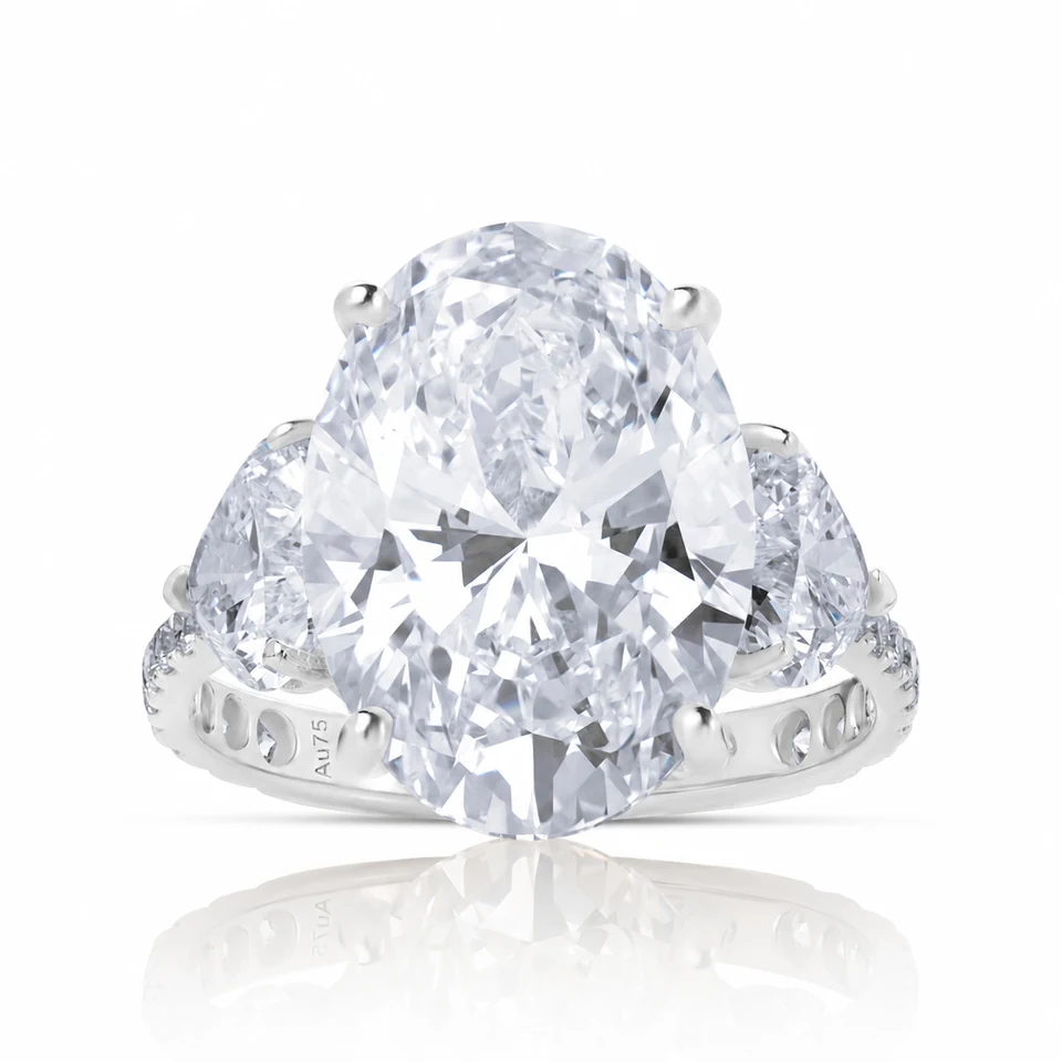 Oval & heart diamond ring