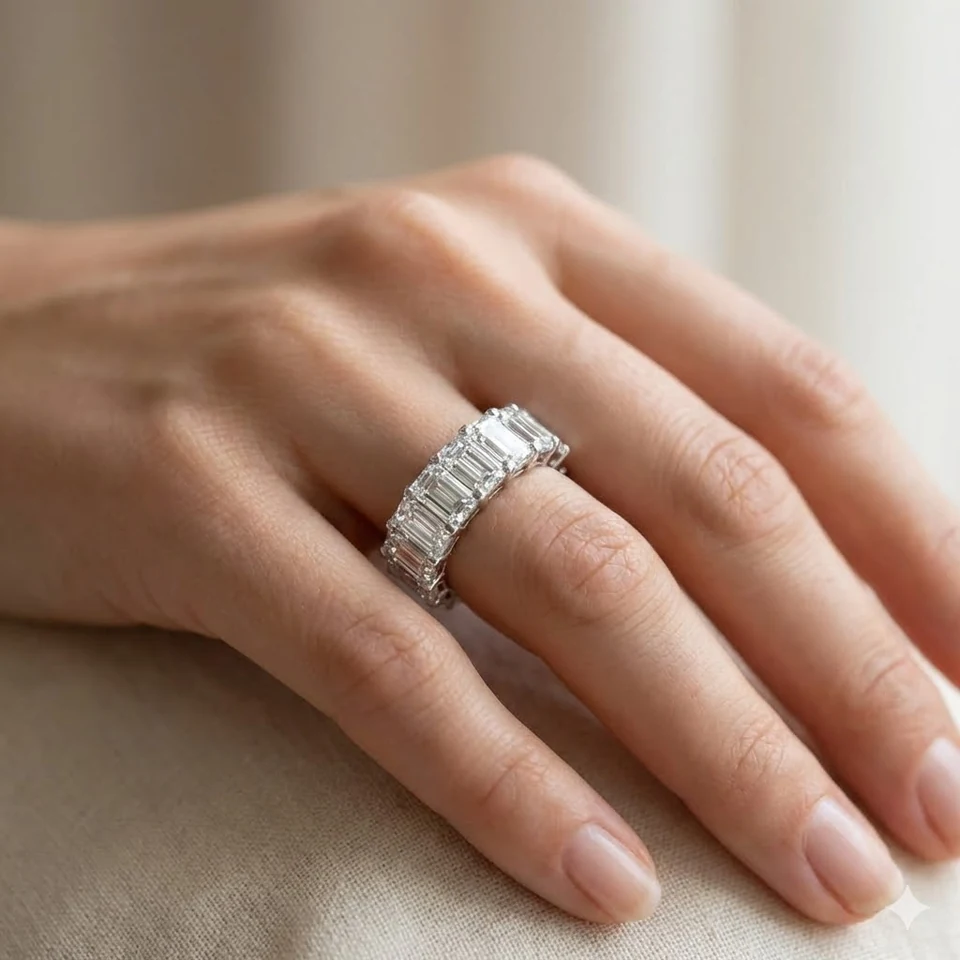 Emerald Cut Eternity Diamond Band