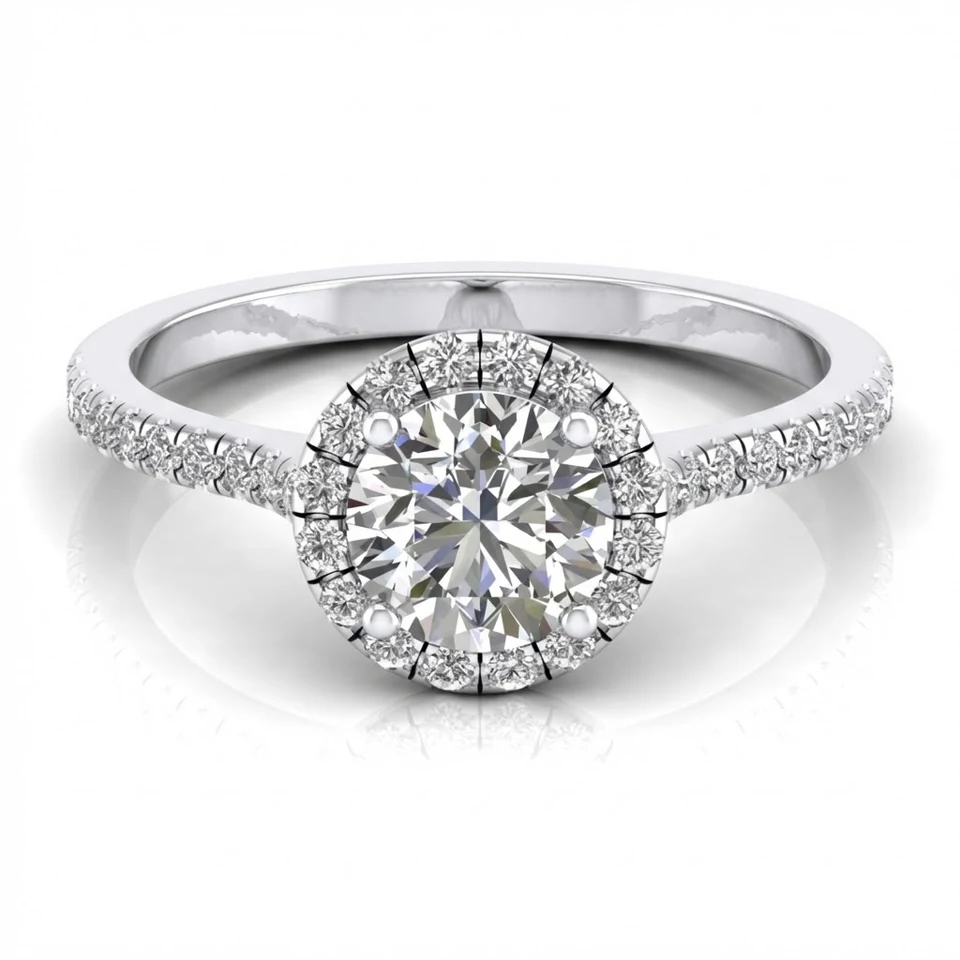 Halo Diamond Engagement Ring