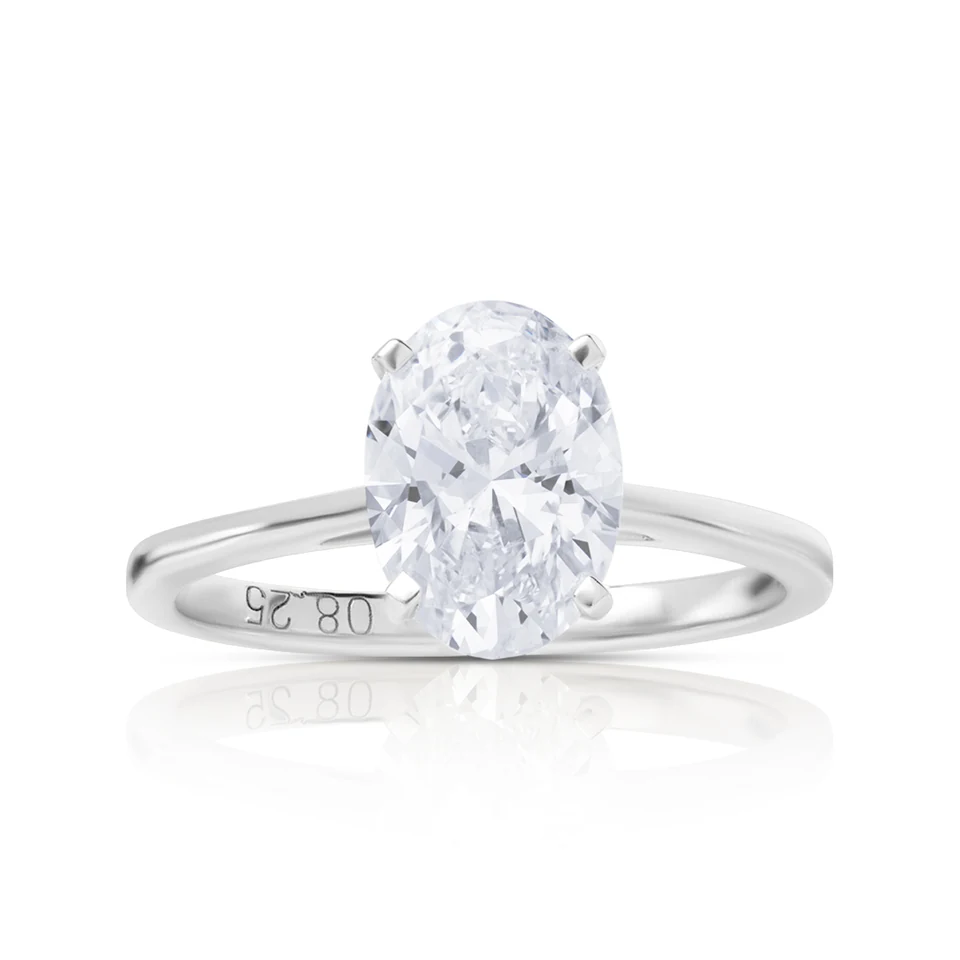 Oval Solitaire Diamond Ring